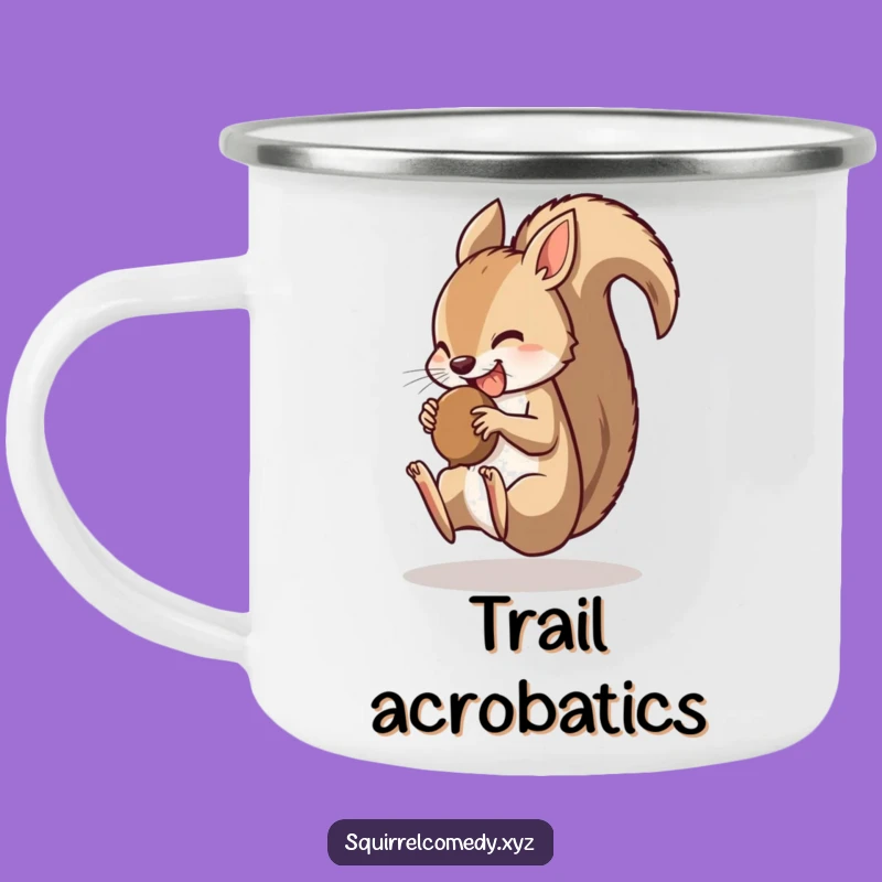 Funny Camping Mug: Somersault Squirrel - Outdoor Action & Laughs