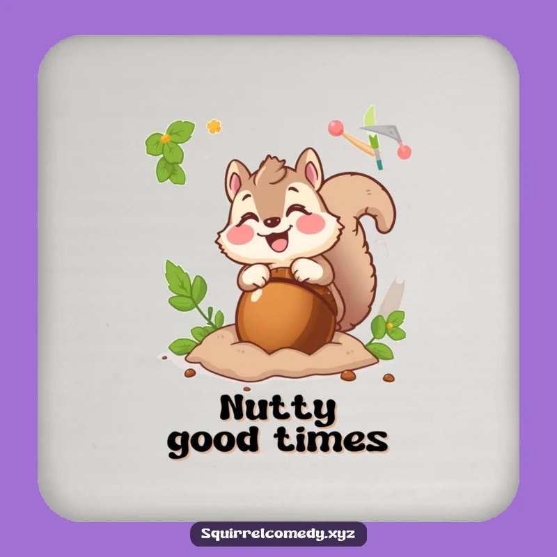 Funny Squirrel Acorn Coaster Set: Protect Surfaces with Playful Charm