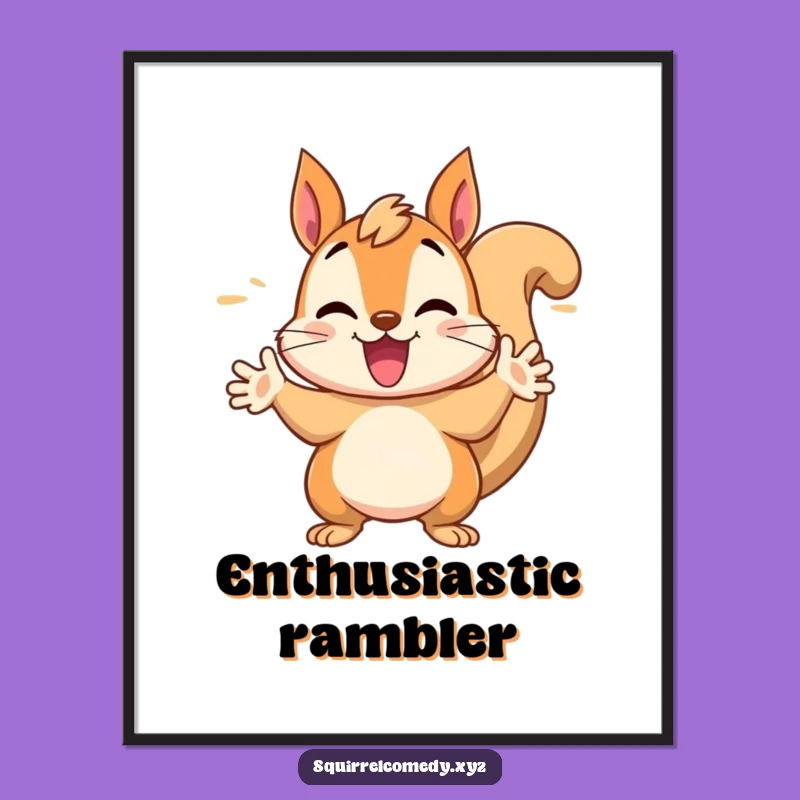 Funny Poster: Gesturing Squirrel - Animated Wall Art for Lively Spaces