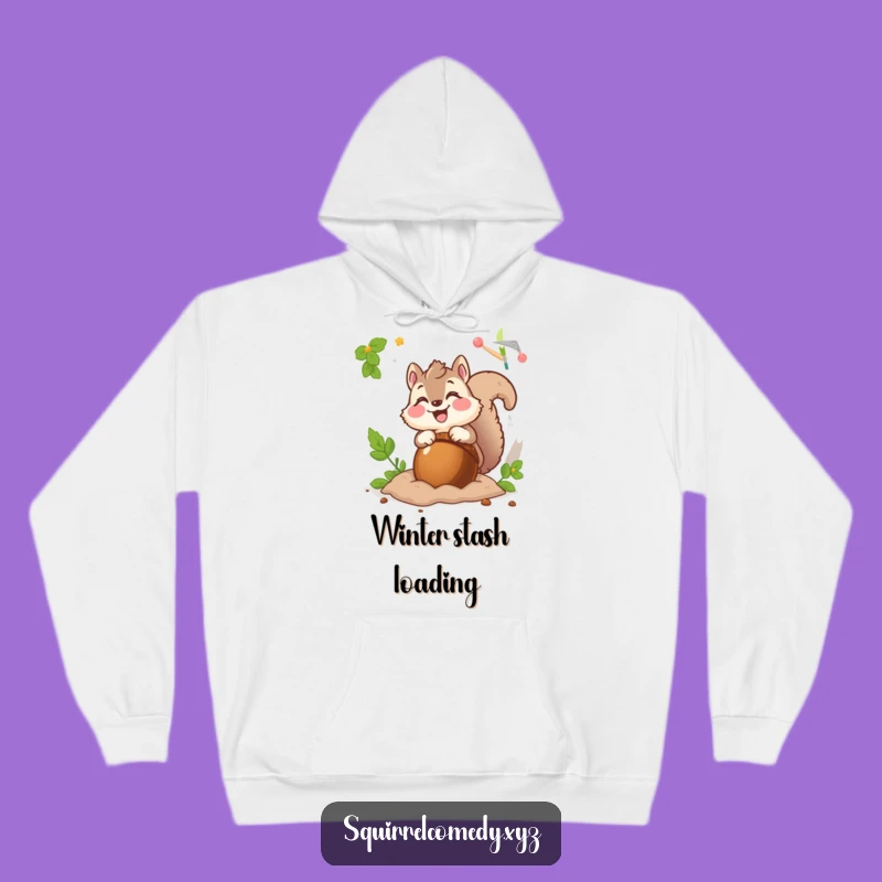 Cozy Funny Squirrel Acorn Hoodie: Stay Warm with Humorous Hoarding