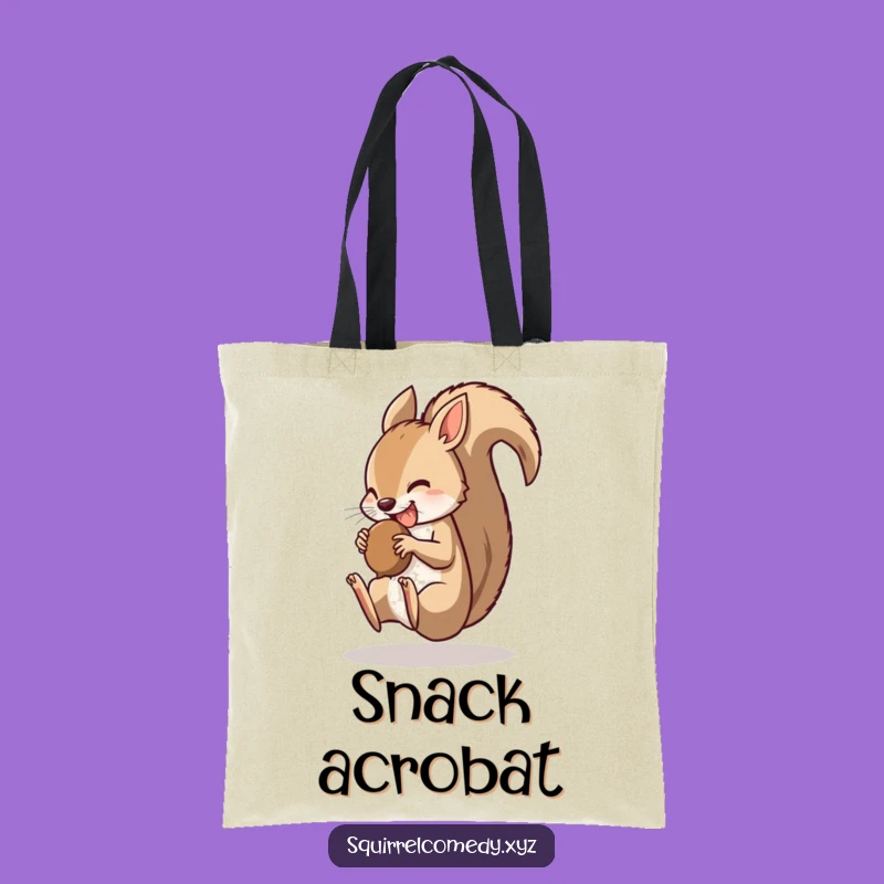 Funny Tote Bag: Squirrel's Somersault - Carry Your Essentials with Flair